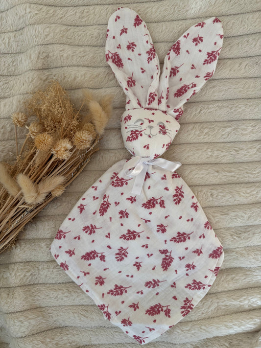 Doudou lapin fleuri